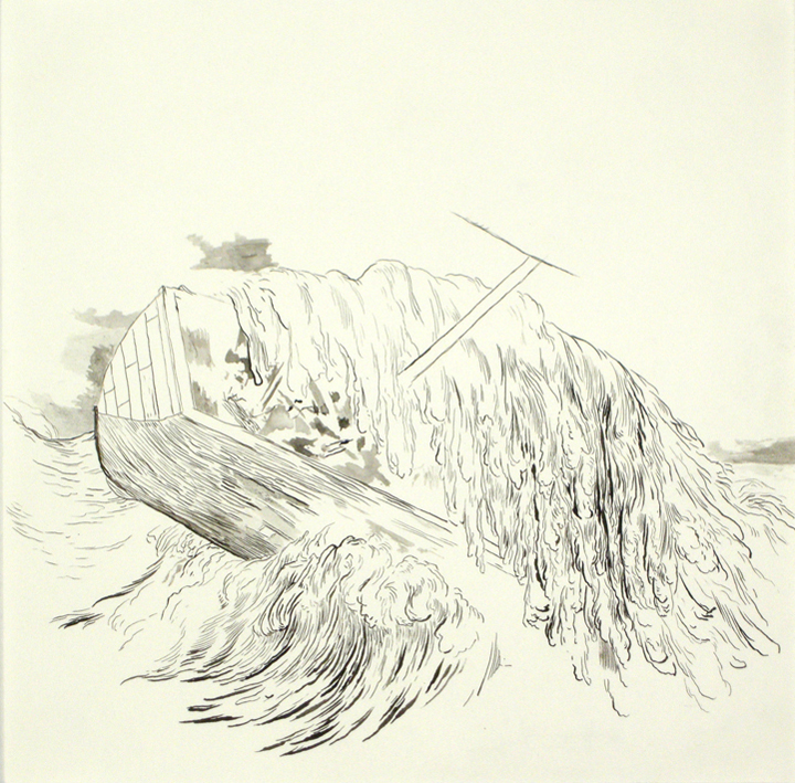Rolling Over, 2011, ink on paper